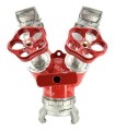 Fire division with two aluminum valves