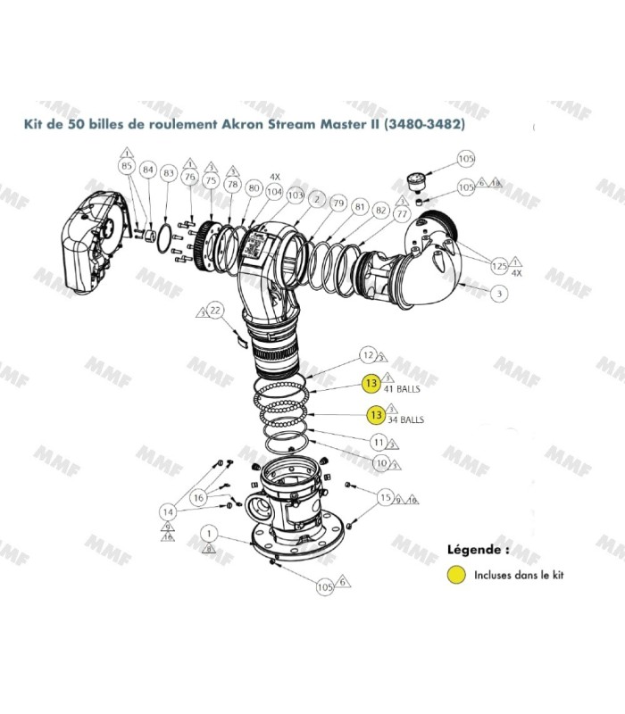 BILLES EN BRONZE POUR ROULEMENT 109342 3/8" (paquet de 50) - éclaté technique.