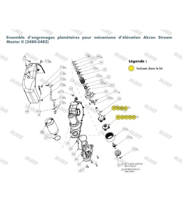 Zahnräder: Elevationsmechanismus für Stream Master II Kanone (3480-3482) -technisch gesplittet.