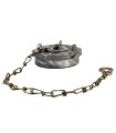 Padlockable flat irrigation cap with aluminum chain