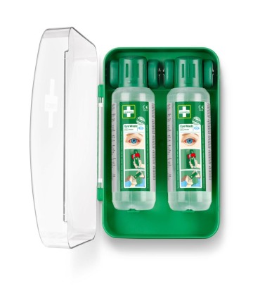 Armoire douche oculaire Cederroth avec 2 flacons de 500 ml  | MMF.fr